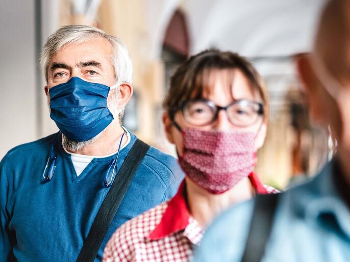 People wearing Covid-19 masks