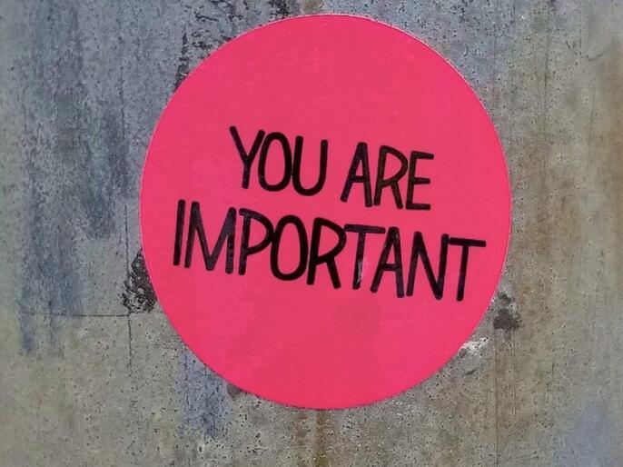 Sticker saying 'you are important'