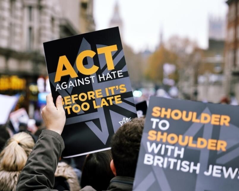 Marching against antisemitism in London