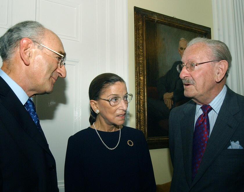 Lord Haskel, Justice Ruth Bader Ginsburg and William Frankel CBE at JPR