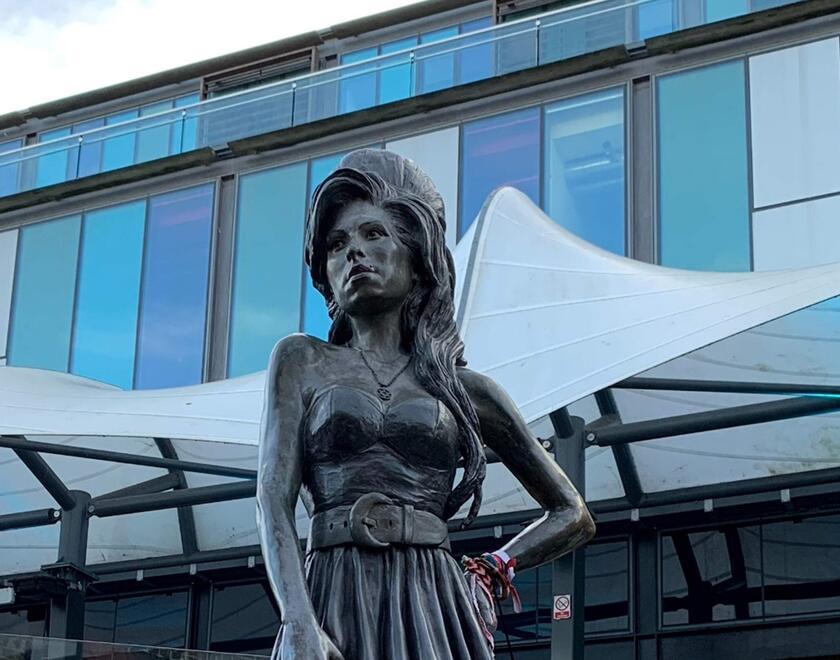 Amy Wainhouse's statue in Camden Market, London