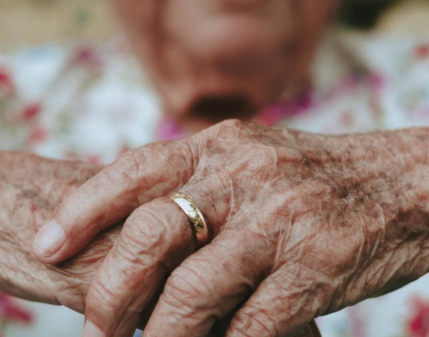 Elderly woman hands