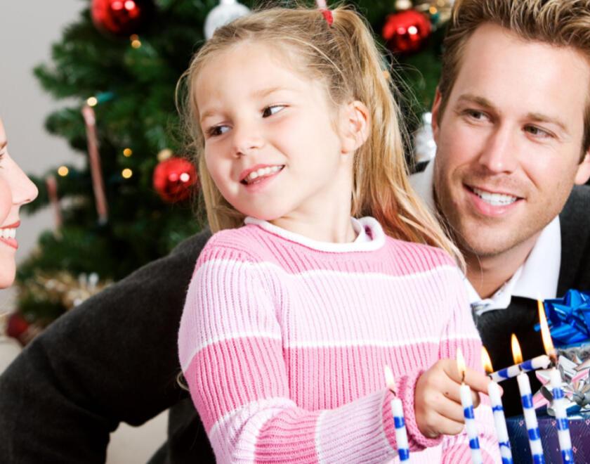 Mixed family celebrates Hanukkah and Christmas