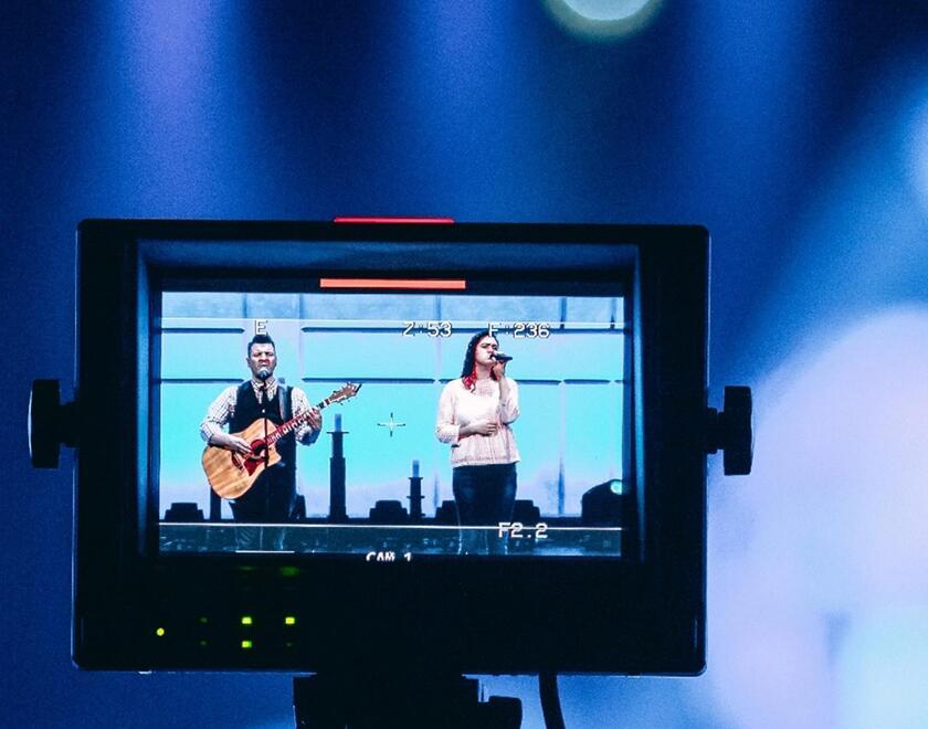 Jewish performance being filmed