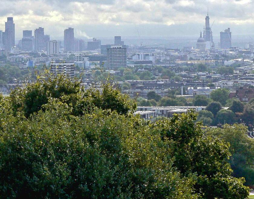 London skyline, view from Hampstead Park
