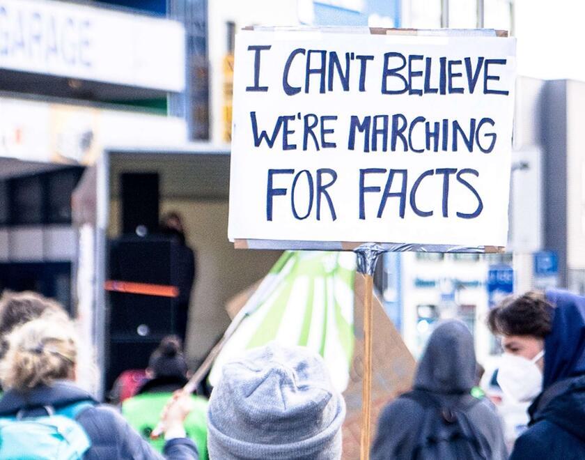 Protesting against fake news