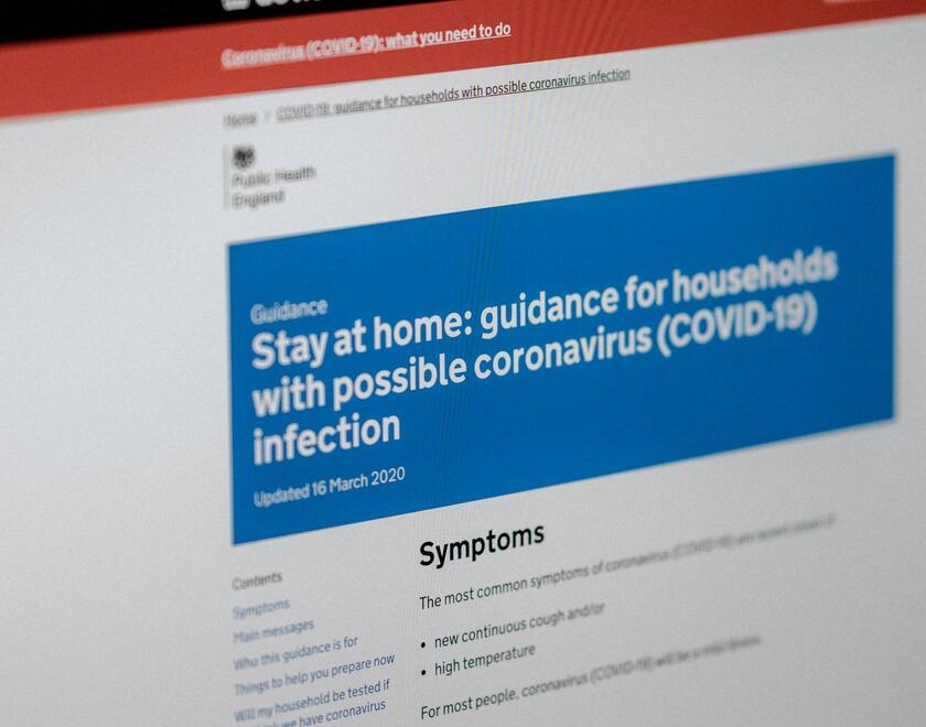 NHS website page on Covid-19