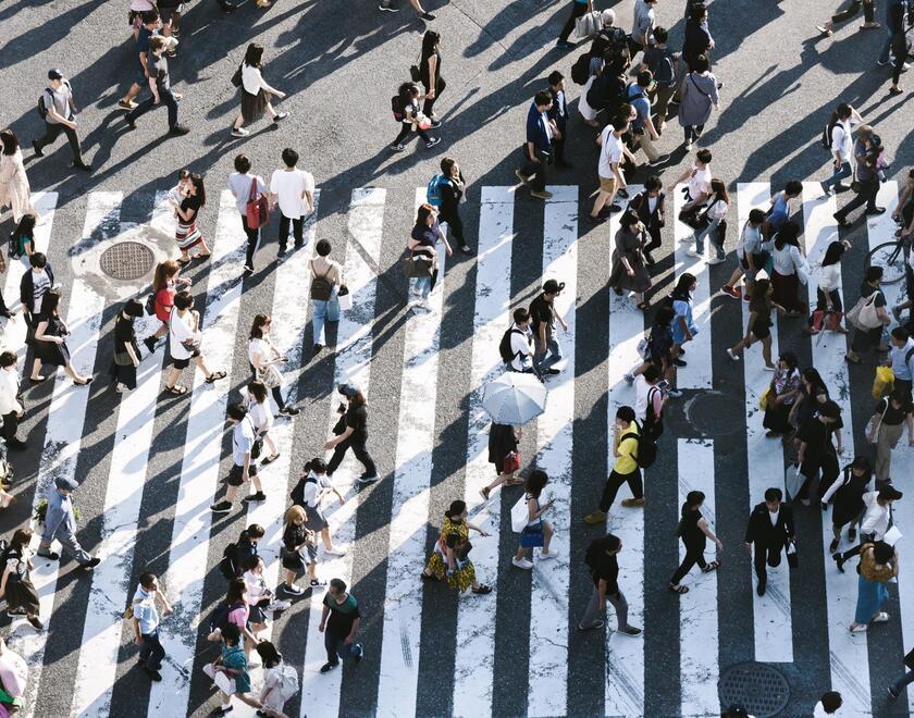 People crossing road