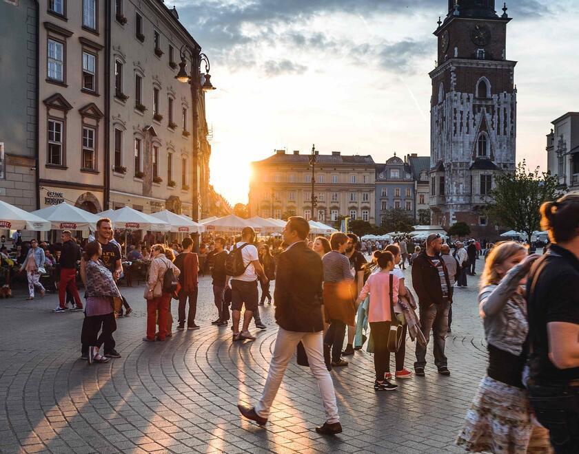 People walking in Krakow