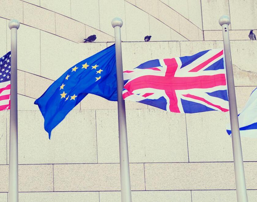Flags of Israel, UK, EU and USA