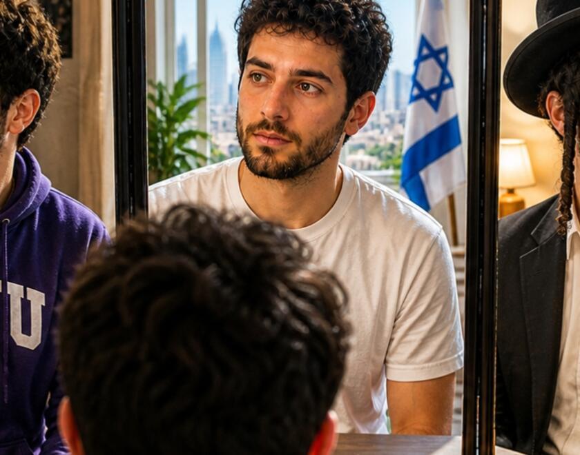 Young Jewish men looking at prospective futures