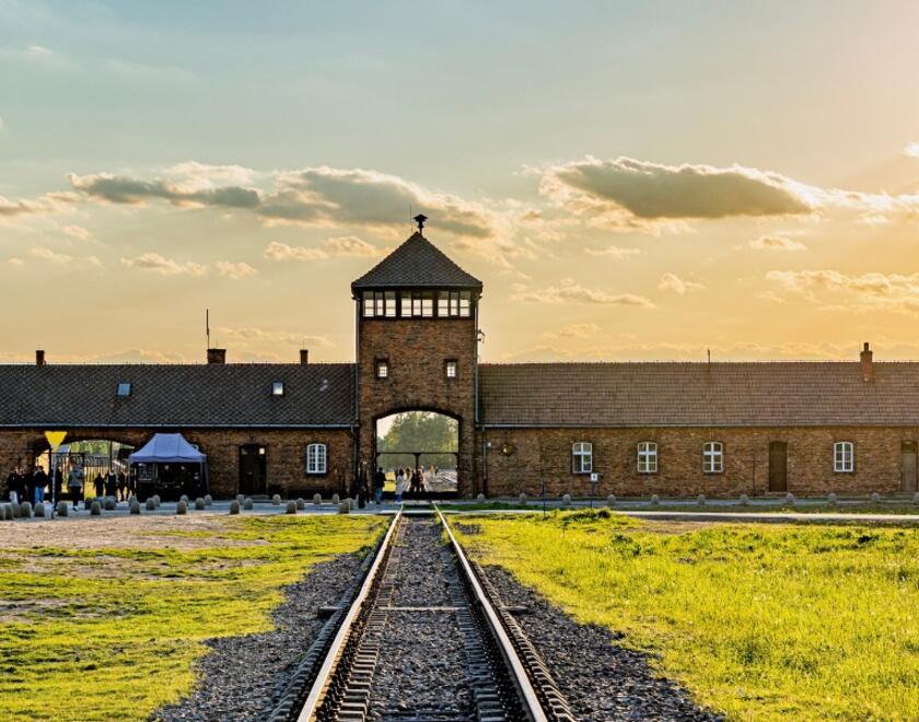 Sun shining over Auscwitz camp