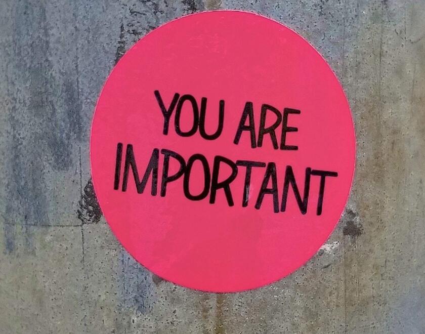 Sticker saying 'you are important'