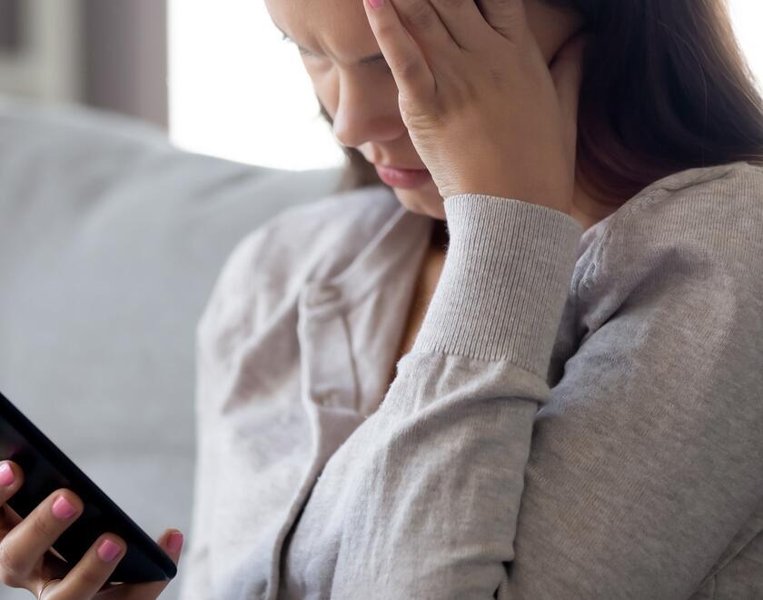 A young woman stressed